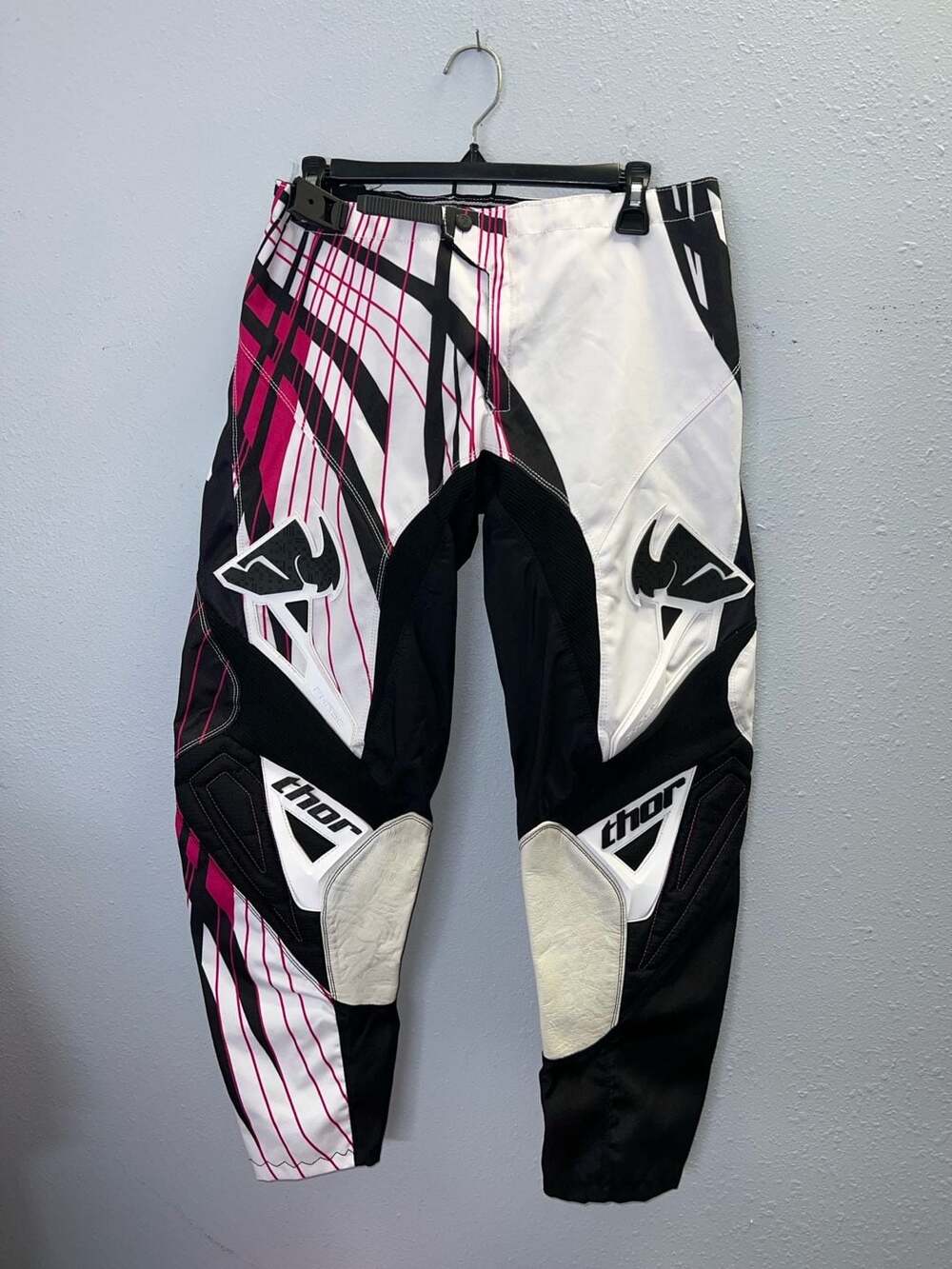 Thor Womens Motocross Pants Size 9/10 Pink Black White Dirt Bike Riding  0510